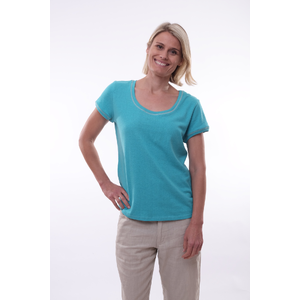 Hemp Scoop Neck T-Shirt - Salmon - 10