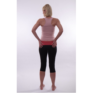 Hemp 3/4 Yoga Pants - Black/Burnt Sienna - 8