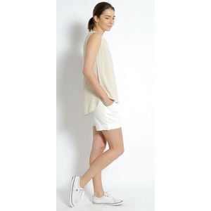 Hemp Rayon Dot Print Sleeveless Top - Apricot Dot - 12