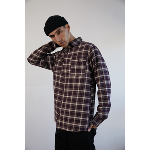 XF Falcon - Hemp Long Sleeve Shirt - Mulberry Check - S