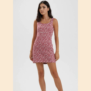 Madeline - Hemp Canvas Floral Mini Dress