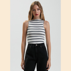 Moby - Hemp Striped High Neck Tank