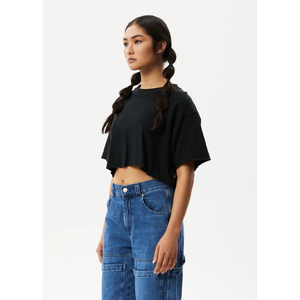 Slay Cropped - Hemp Oversized T-Shirt - Black - 6