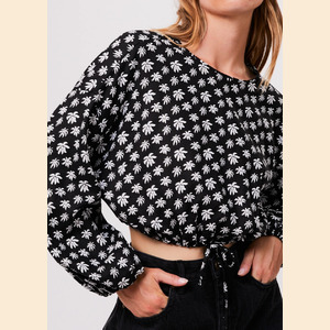 Pascale - Hemp Cropped Long Sleeve Top 
