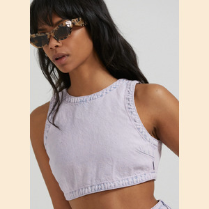 Zelly - Hemp Denim Cropped Top
