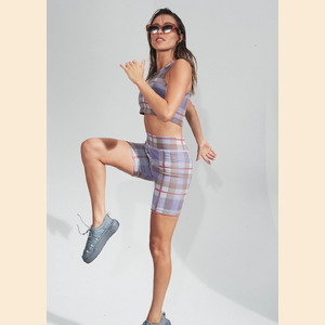 Colby - Hemp Rib Check Bike Shorts