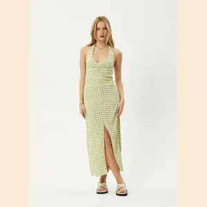 Darcy - Hemp Check Maxi Dress
