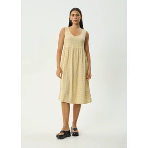 Sunday - Hemp Seersucker Check Midi Dress