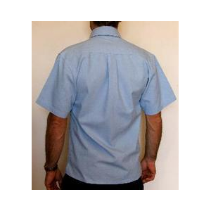 Men's Hemp Cotton Button Down Shirt - Short Sleeve - Sky Blue - 2XL