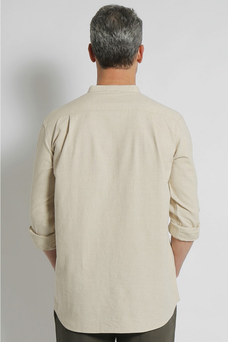 Hemp Cotton Long Sleeve Grandpa Shirt 
