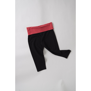 Hemp 3/4 Yoga Pants - Black/Burnt Sienna - 8