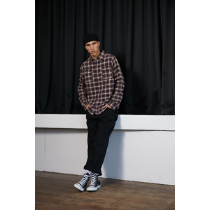 XF Falcon - Hemp Long Sleeve Shirt - Mulberry Check - S