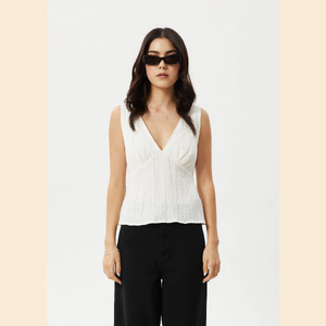 Focus - Seersucker V-Neck Top
