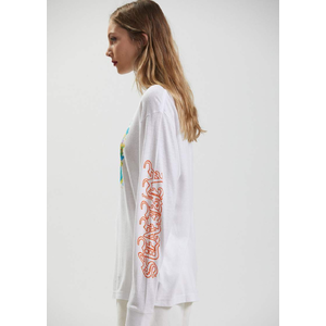Reborn - Unisex Hemp Long Sleeve Graphic T-Shirt - White - M
