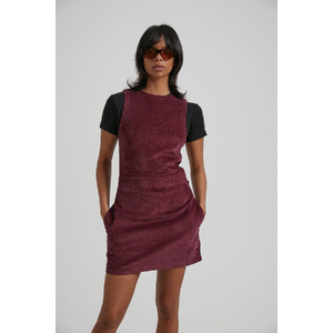 Lex - Hemp Corduroy Dress - Wine - 10