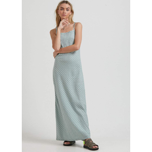 Billy - Hemp Check Maxi Dress - Moss Check - 14