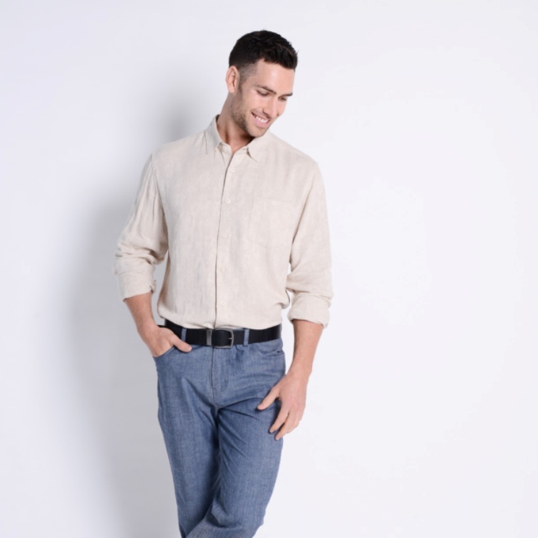 Hemp Cotton Textured Long Sleeve Shirt