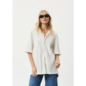 Calm - Hemp Cuban Short Sleeve Shirt - White - XS