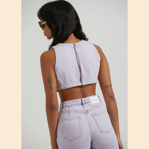 Zelly - Hemp Denim Cropped Top