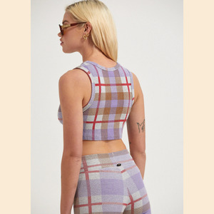 Colby - Hemp Rib Check Cropped Singlet