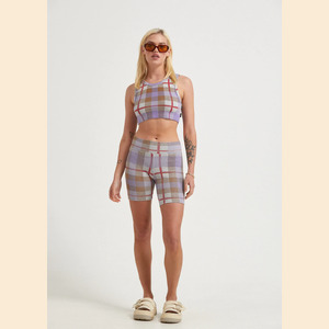 Colby - Hemp Rib Check Cropped Singlet
