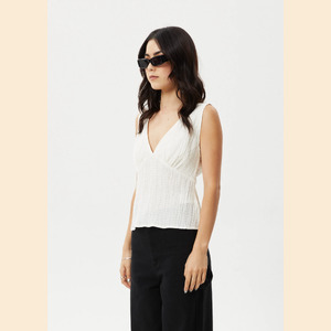 Focus - Seersucker V-Neck Top