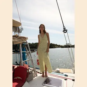 Darcy - Hemp Check Maxi Dress