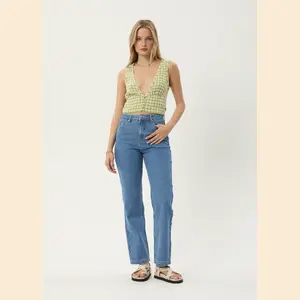 Darcy - Hemp Check Button Top