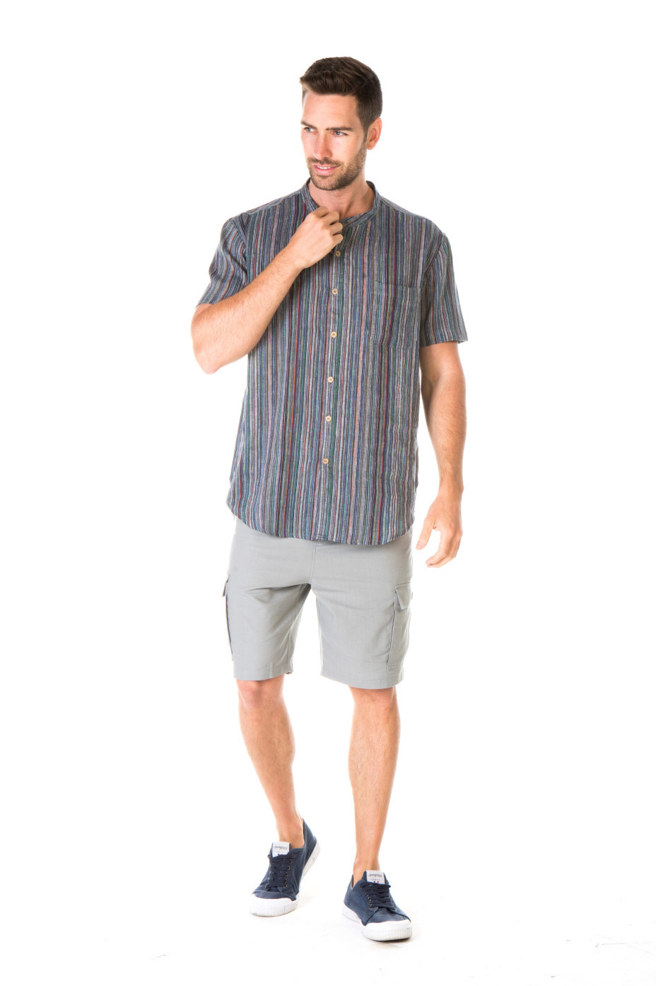 Short Sleeve Grandpa Shirt - Black - 2XL