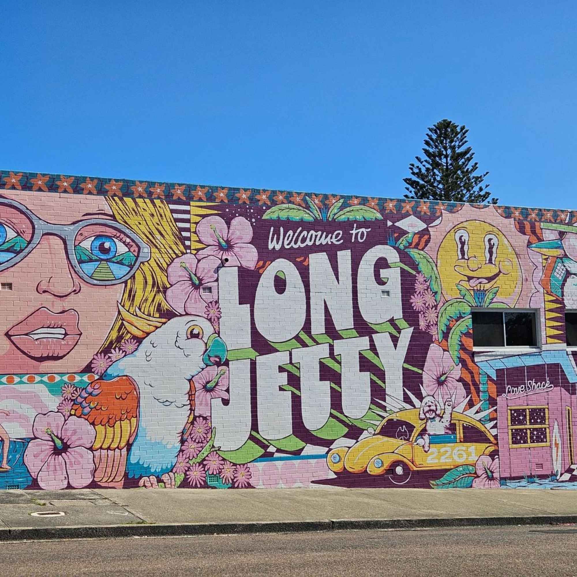Long Jetty mural near Made In Hemp on the Central Coast