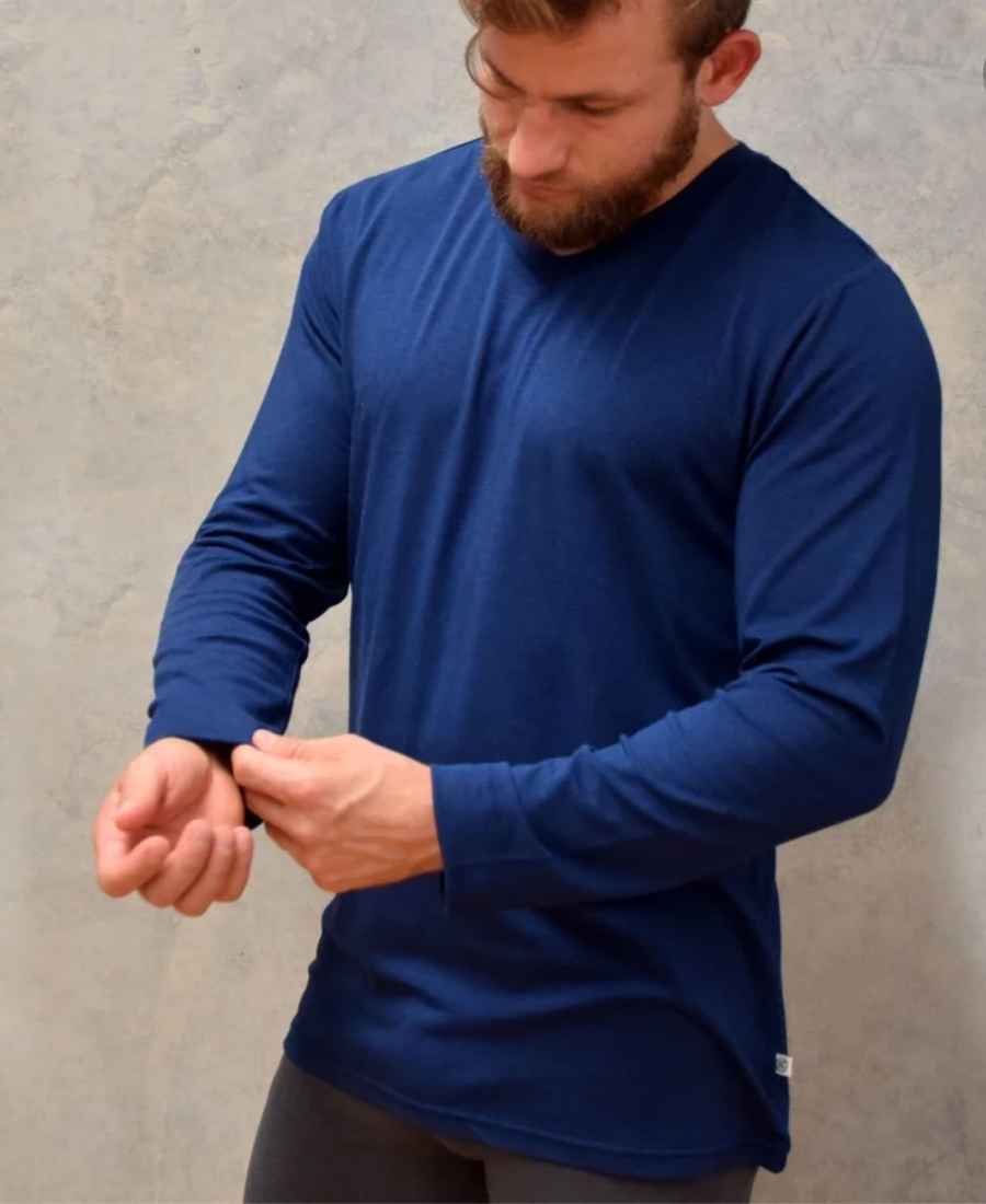 Henry men's bamboo long sleeve V-neck tee