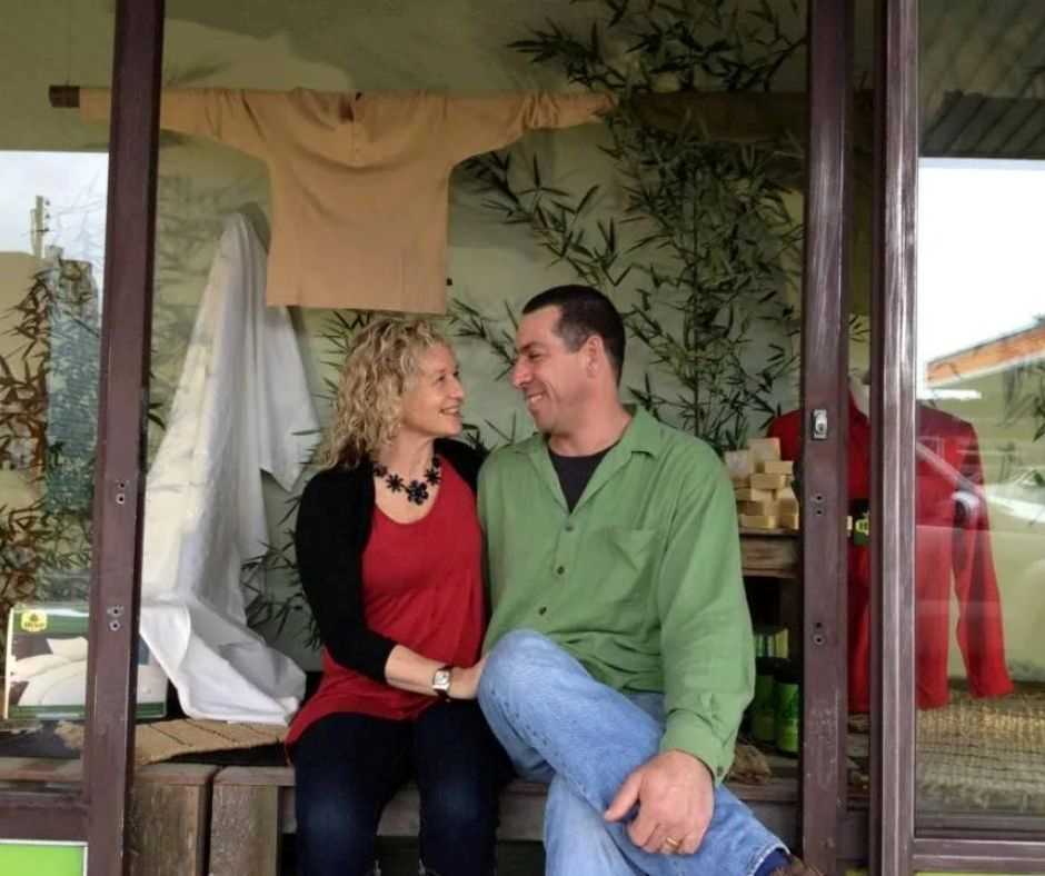 Darius and Karen at the Made In Hemp Long Jetty store opening in July 2013
